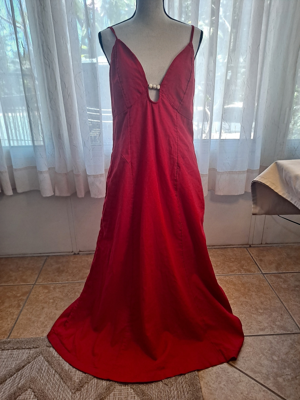 Abercrombie & Fitch beaded flowy midi dress. Size LT